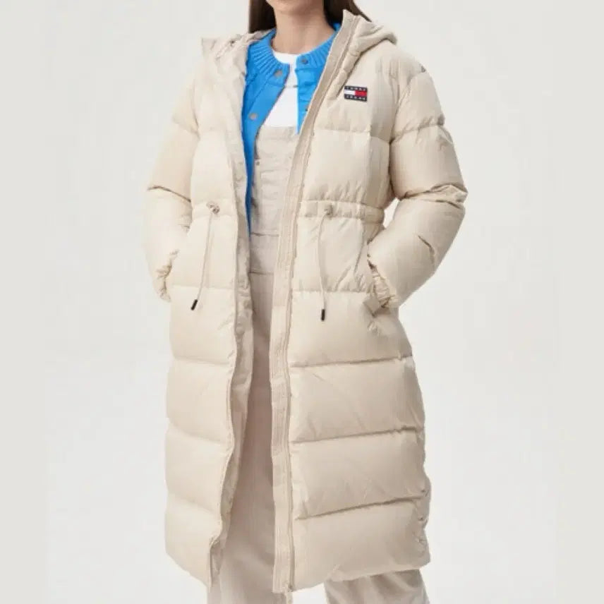 [BUNJANG] Tommy Jeans Ivory Duck Down Long Padding / (S)타미진스 아이보리 오리털 롱패딩