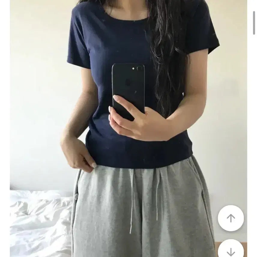 [BUNJANG] Navy Red Short Sleeve T-Shirt / 네이비 레드 반팔 티셔츠