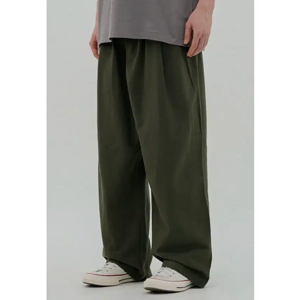 [BUNJANG] Perstep Linen-Like Long Pants (Khaki, Size M) / [M] 퍼스텝 린넨 라이크 롱팬츠