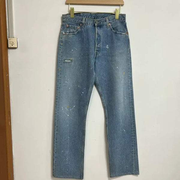 [BUNJANG] Vintage Levi's 501 Paint Splatter Denim Jeans / 빈티지 리바이스501 페인트 데님팬츠