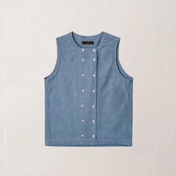 [BUNJANG] Kairu Double Chambray Blouse (Washed Blue) / 카이르 새상품) Double Chambray Blouse (Washed Blue) Fabric from Japan