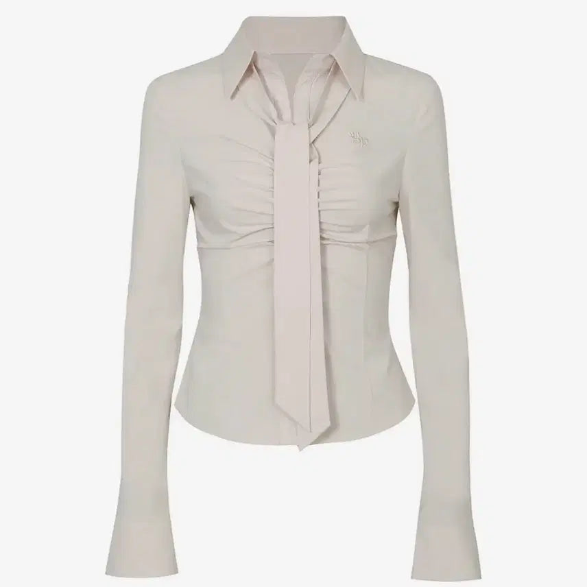 [BUNJANG] Pain Or Pleasure Vivian Scarf Shirt Beige / 페인오어플레져 비비안 스카프 셔츠 베이지