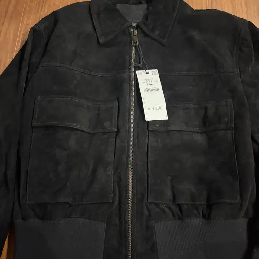 [BUNJANG] Zara Real Leather Suede Blouson Jacket Black Size L / 정가 279,900원. ZARA 리얼 레더 스웨이드 블루종 L (새상품)