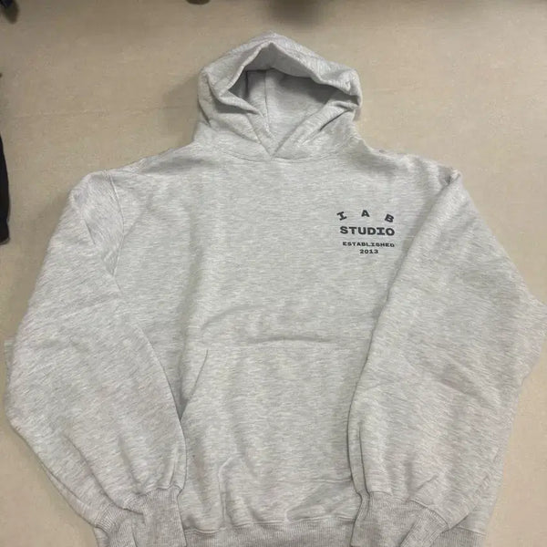 [BUNJANG] IAB Studio 25 Hoodie Light Gray Navy / 아이앱 스튜디오 25 후드 라이트 그레이 네이비