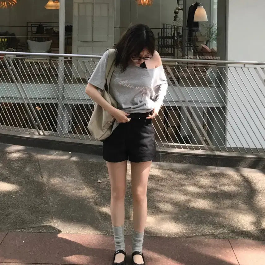 [BUNJANG] Domaetek Bergamot Cotton Shorts Black S / 도매텍 베르가못 코튼 반바지 블랙S
