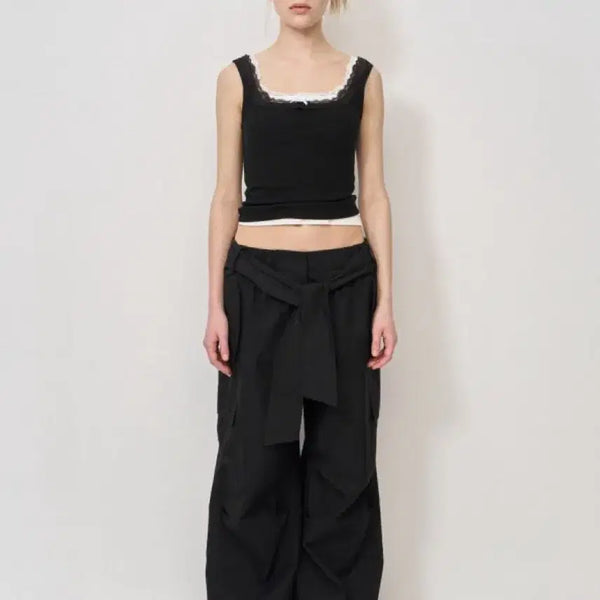 [BUNJANG] LCDC Knot Detail Wide Trousers / lcdc tm 팬츠 KNOT DETAIL WIDE TROUSERS
