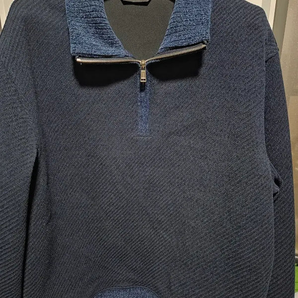 [BUNJANG] System Homme 25FW Half Zip-Up Knit Blue / 시스템옴므 25fw 하프 집업 니트 블루
