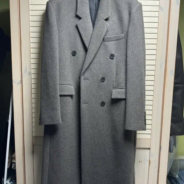 [BUNJANG] Elmood Grey Whale Double Coat Khaki / (46) 엘무드 그레이웨일 더블 코트 카키