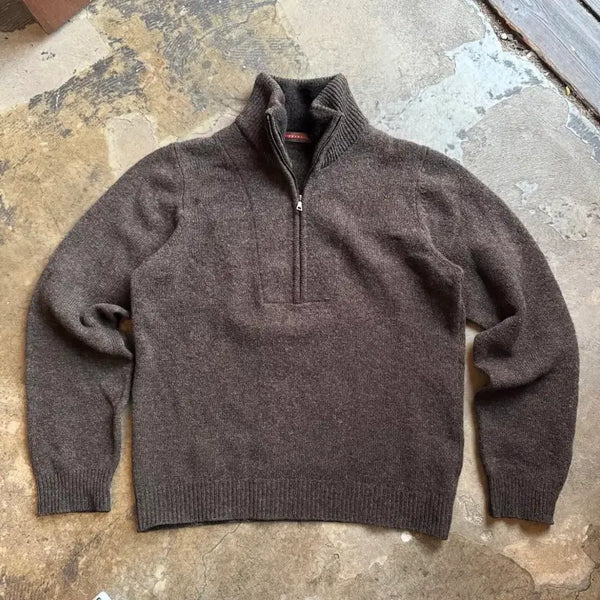 [BUNJANG] Prada Italian Wool Quarter Zip Sweater / 00s Prada 프라다 이태리산 울 쿼터집 스웨터
