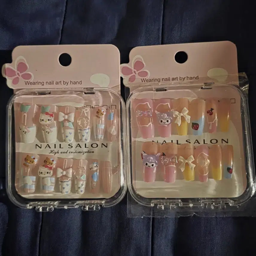 [BUNJANG] Hello Kitty & Kuromi Nail Tips Bundle Set / 헬로키티 쿠로미 네일 팁 일괄