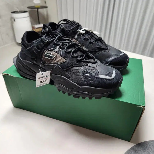 [BUNJANG] Lacoste L-Guard Breaker Textile Suede Sneakers Black 270 / [270] 라코스테 L-가드 브레이커 텍스타일 스웨이드 스니커즈 새제품