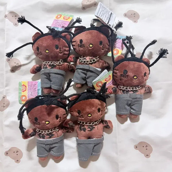 [BUNJANG] Hello Kitty Hip Hop Tanning Tattoo Rasta Hair Doll Keychain / 헬로키티 힙합 태닝 타투 레게머리 인형 키링