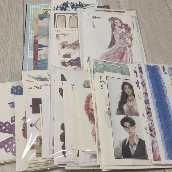 [BUNJANG] Vintage Stationery Bundle - East Asian Style Stickers & Background Paper / 빈티지다꾸 소분템+인스+동양풍인스 일괄판매합니다