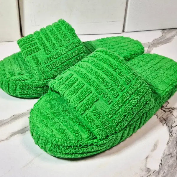 [BUNJANG] Bottega Veneta Resort Sponge Grass Slippers Sandals Size 39 / (정품) 보테가 베네타 리조트 스폰지 그래스 슬리퍼 샌들 39