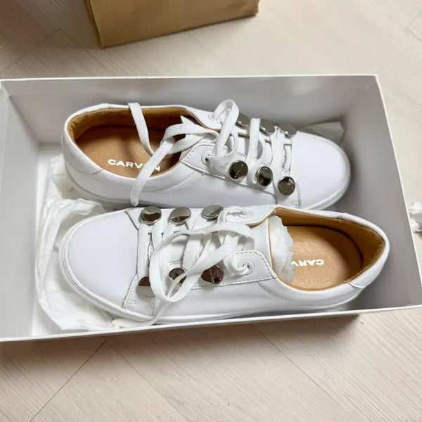 [BUNJANG] Carven White Leather Sneakers Size 240 / 까르벵 화이트 스니커즈 240 새상품