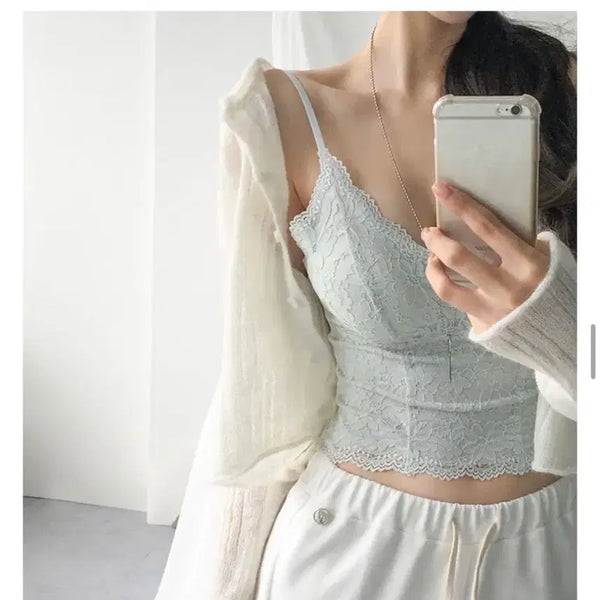 [BUNJANG] Lange Lace Cami Top / 란젤레이스캡나시