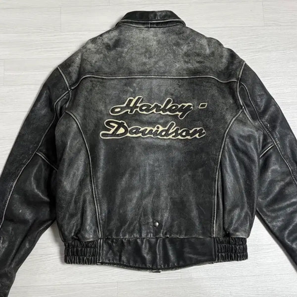 [BUNJANG] Harley Davidson 90s Leather Jacket Black / 90s 할리데이비슨 레더자켓 블랙