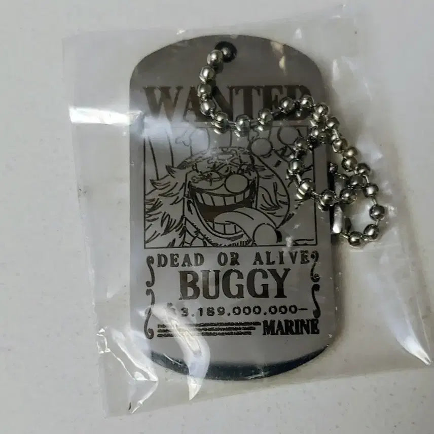 [BUNJANG] One Piece Buggy Wanted Poster Metal Keychain / 원피스 버기 수배지 메탈 키링