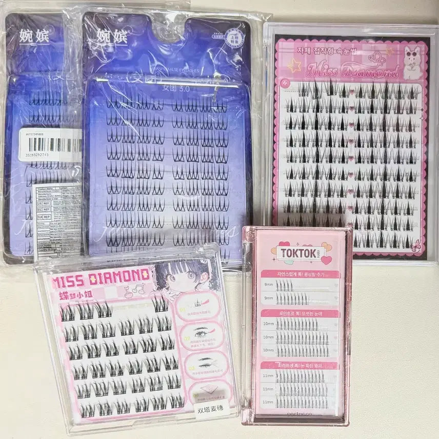 [BUNJANG] Corineco TokTokHara No-Glue False Eyelashes Bundle Set / 노글루 인조 속눈썹 코링코 톡톡하라 일괄