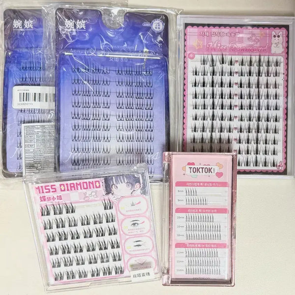 [BUNJANG] Corineco TokTokHara No-Glue False Eyelashes Bundle Set / 노글루 인조 속눈썹 코링코 톡톡하라 일괄