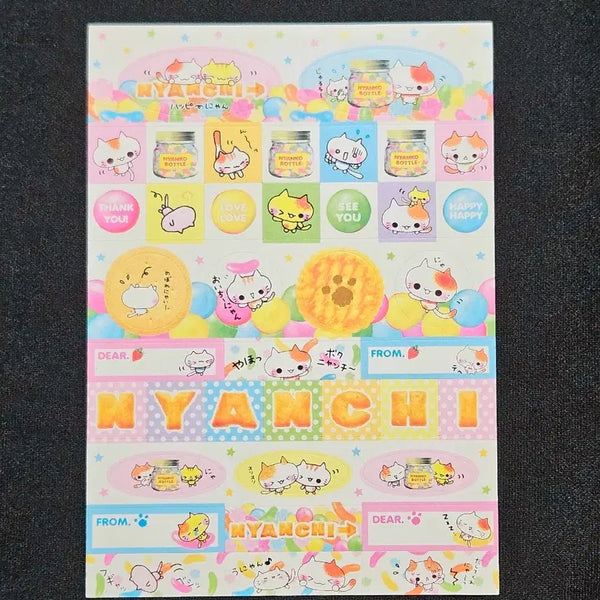 [BUNJANG] Heisei Retro Japanese Seal Stickers Cat Classic Setting NYANCHI / 헤이세이 레트로 일본 씰 스티커 고양이 고전 셋팅 NYANCHI