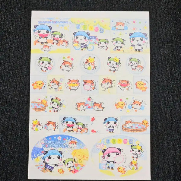 [BUNJANG] Heisei Retro Japanese Seal Stickers - Classic Hamster & Panda Set / 헤이세이 레트로 일본 씰 스티커 고전 셋팅 햄스터 판다