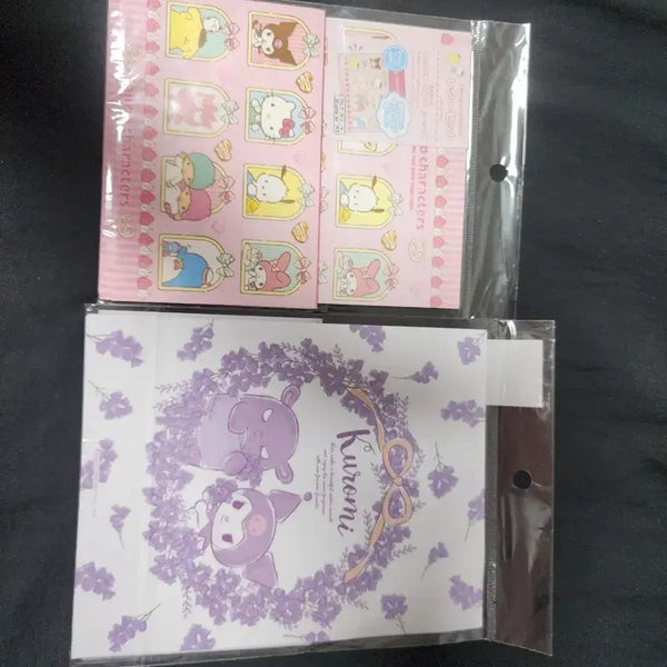 [BUNJANG] Sanrio Characters Letter Set - Pink/Purple / 산리오 캐릭터 편지지 세트 핑크/보라