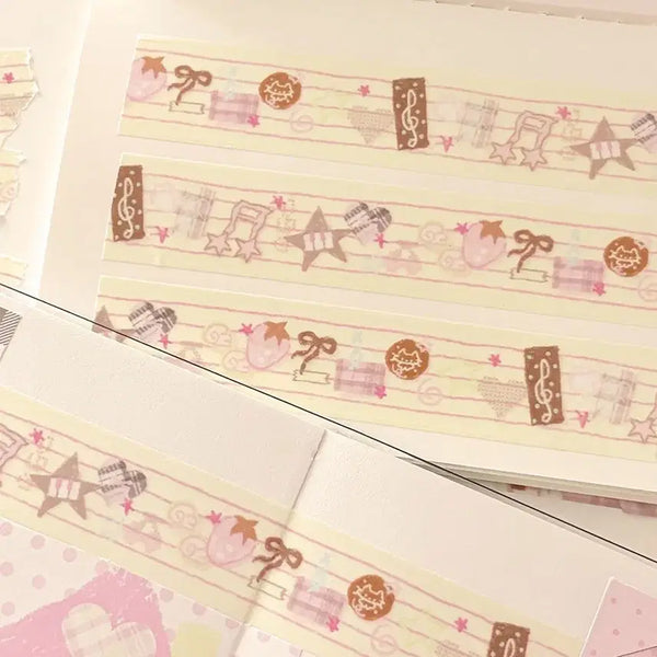 [BUNJANG] Berti Strawberry Chocolate Music Score Washi Tape / 버띠 딸기초코악보 마테띵