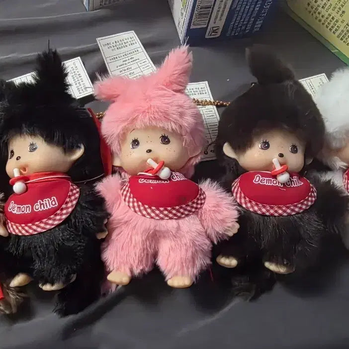 [BUNJANG] Monchhichi 5-Piece Doll Set / 몬치치 인형 5종 세트 핑크/블랙/브라운/화이트/베이지