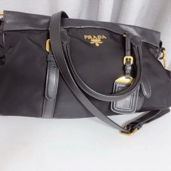 [BUNJANG] Prada Black Pocone 2-Way Shoulder Bag / 프라다 블랙 포코노 2way 숄더백/정품200%