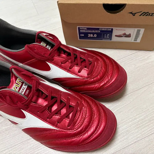 [BUNJANG] Mizuno Morelia Sala Elite TF Football Boots (Red, 280mm) / 미즈노 모렐리아 살라 엘리트 TF (280mm / 정품박스 포함)