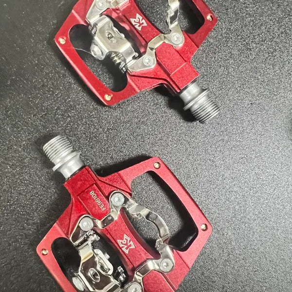 [BUNJANG] KCNC Dual-Sided SPD & Flat Pedals - Red / KCNC 양면 클릿&평페달 팝니다