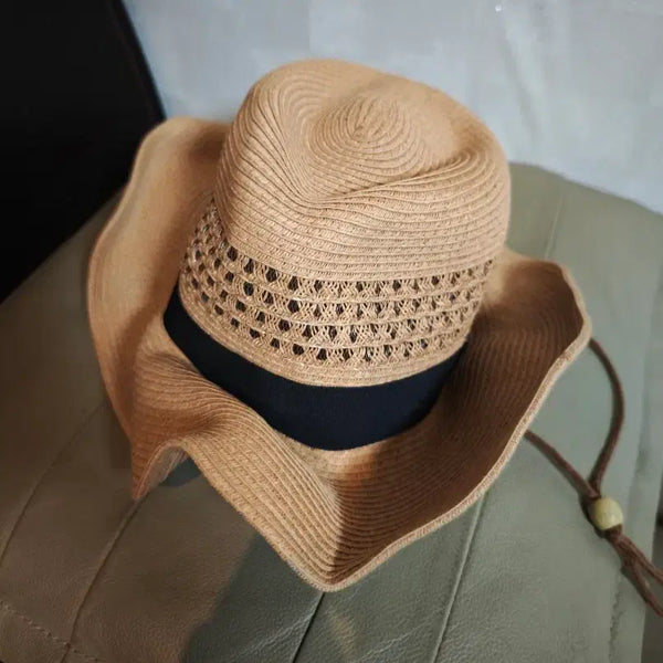 [BUNJANG] Shanghai Straw Fedora Hat - Unisex, 62cm / 상하이 남녀공용 밀짚 페도라 62cm