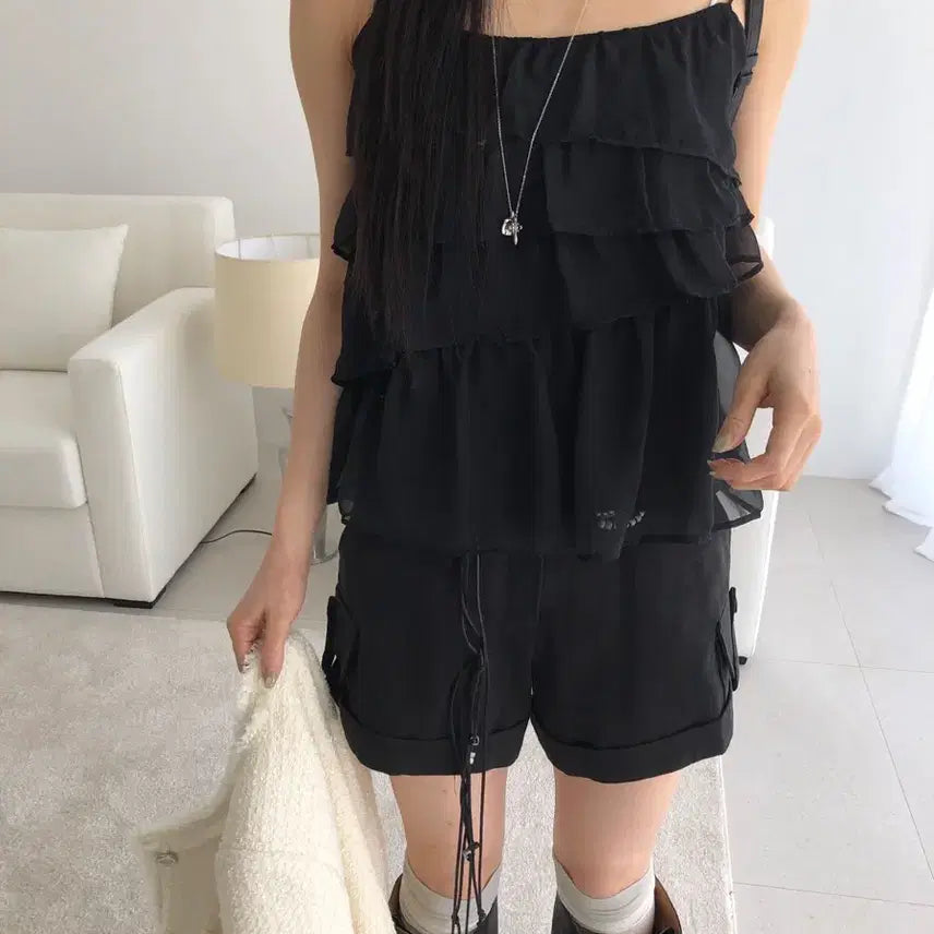 [BUNJANG] Rikim SHEER WAVE SLEEVELESS Black / 새상품) 릿킴 SHEER WAVE SLEEVELESS 블랙
