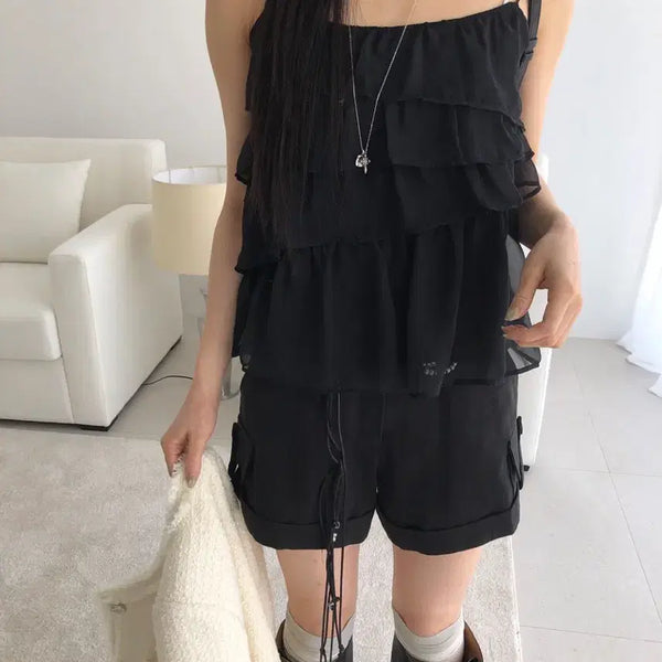 [BUNJANG] Rikim SHEER WAVE SLEEVELESS Black / 새상품) 릿킴 SHEER WAVE SLEEVELESS 블랙