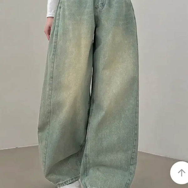 [BUNJANG] Ablley Wide Denim Pants Vintage Light Blue Long / 에이블리 와이드 데님 팬츠 빈티지 연청 롱s