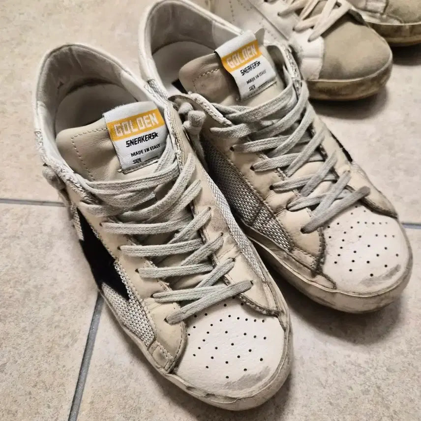 [BUNJANG] Golden Goose Superstar Sneakers Grey Code Mesh Size 41 / 롯데 정품 골든구스 슈퍼스타 스니커즈 그레이코드 메쉬 41