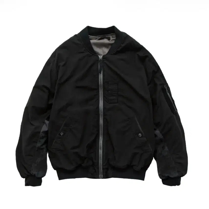 [BUNJANG] Polituru 1011 Reversible Patched MA-1 Washed Black (Dyed Mud) / (2) 폴리테루 1011 리버시블 패치드 마원 워시드 블랙 (다이드 머드)