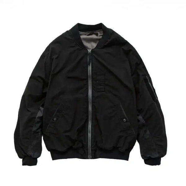 [BUNJANG] Polituru 1011 Reversible Patched MA-1 Washed Black (Dyed Mud) / (2) 폴리테루 1011 리버시블 패치드 마원 워시드 블랙 (다이드 머드)