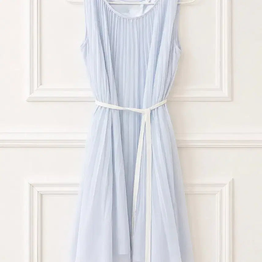 [BUNJANG] Mercuryduo Japanese Vintage Baby Blue Pleated Fairy Mini Dress / 일본 빈티지 머큐리듀오 베이비블루 플리츠 페어리 미니 원피스