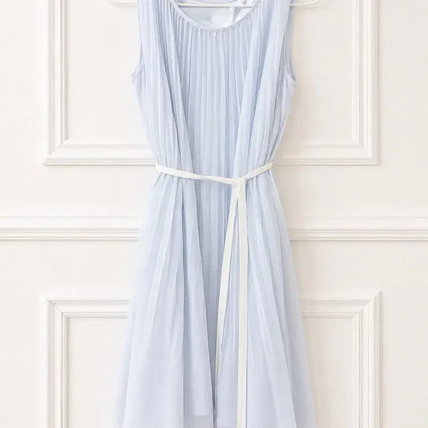 [BUNJANG] Mercuryduo Japanese Vintage Baby Blue Pleated Fairy Mini Dress / 일본 빈티지 머큐리듀오 베이비블루 플리츠 페어리 미니 원피스