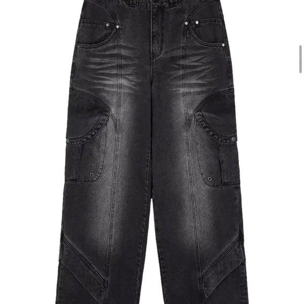 [BUNJANG] ADWS Wide Cargo Denim Pants / ADWS 와이드 카고 데님 팬츠