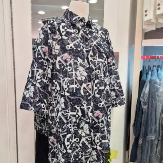 [BUNJANG] All For You Marine Pattern Long Blouse Jacket 105 / 올포유 마린 패턴 롱 블라우스 자켓 105