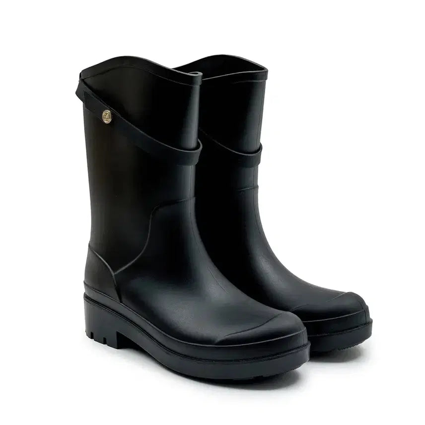 [BUNJANG] Mondol Buckle Strap Rain Boots - Black / 몽덜 버클 스트랩 레인부츠 230