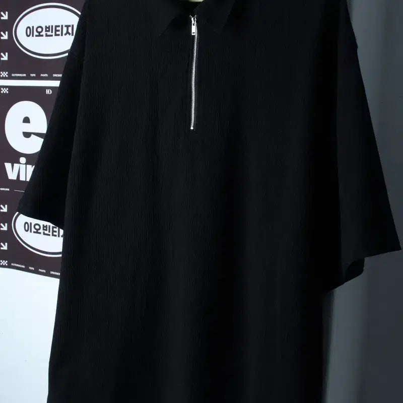 [BUNJANG] Musinsa Standard Short Sleeve Polo Shirt Half Zip-up / (2XL-3XL) 무신사 스탠다드 반팔 카라 티셔츠 반집업-H36019