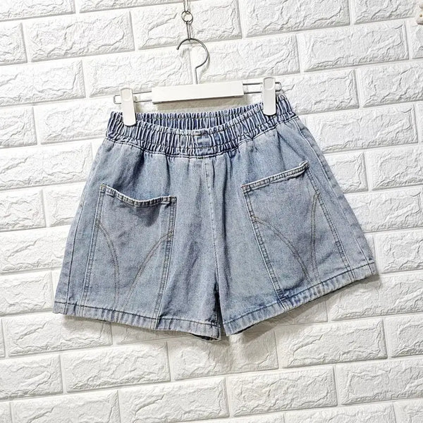 [BUNJANG] Denim Wide Banding Shorts / 와이드밴딩반바지