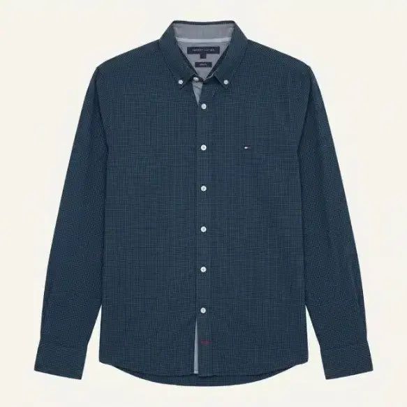 [BUNJANG] Tommy Hilfiger Navy Check Slim Fit Shirt L / 타미힐피거 네이비 체크 슬림핏 셔츠 L