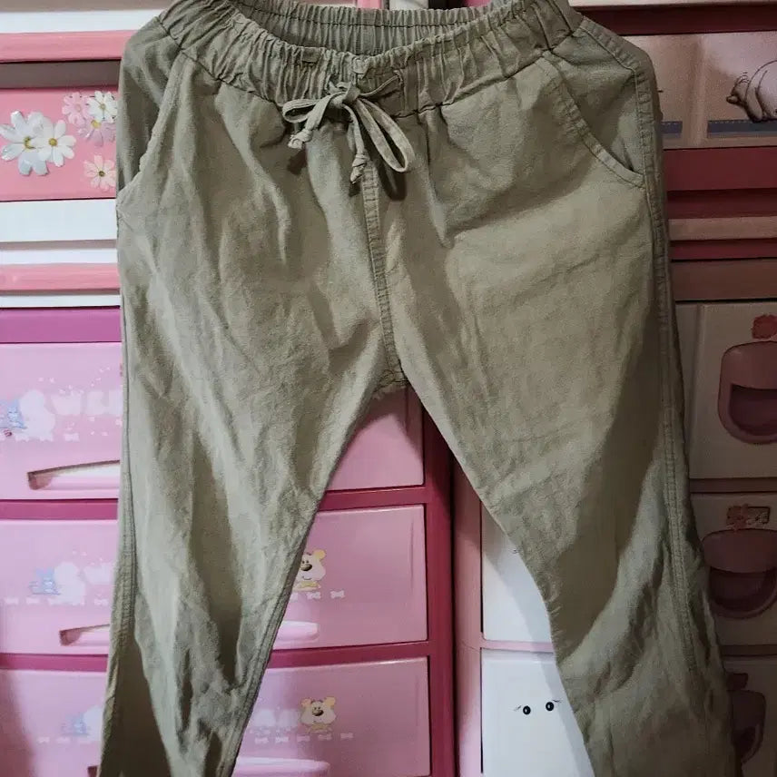 [BUNJANG] Women's Semi-Baggy Pants Beige / 여성 세미 배기 팬츠 베이지  일반66잘맞음세탁완료