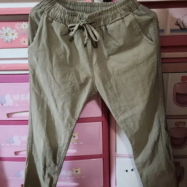 [BUNJANG] Women's Semi-Baggy Pants Beige / 여성 세미 배기 팬츠 베이지  일반66잘맞음세탁완료