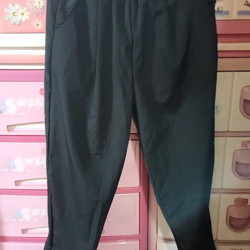 [BUNJANG] Black Wide Banding Slacks / 검정색 와이드 밴딩 슬랙스일반66맞음세탁완료